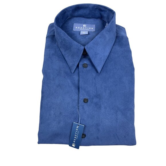 Keneth Cole Men's Blue Reaction Button Down 17 1/2 34 - 35  Sz XL - NWT - Picture 1 of 6